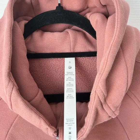 Lululemon Scuba Hoodie *Light Cotton Fleece- Heathered Brier Rose/ Size 8 - Picture 8 of 9